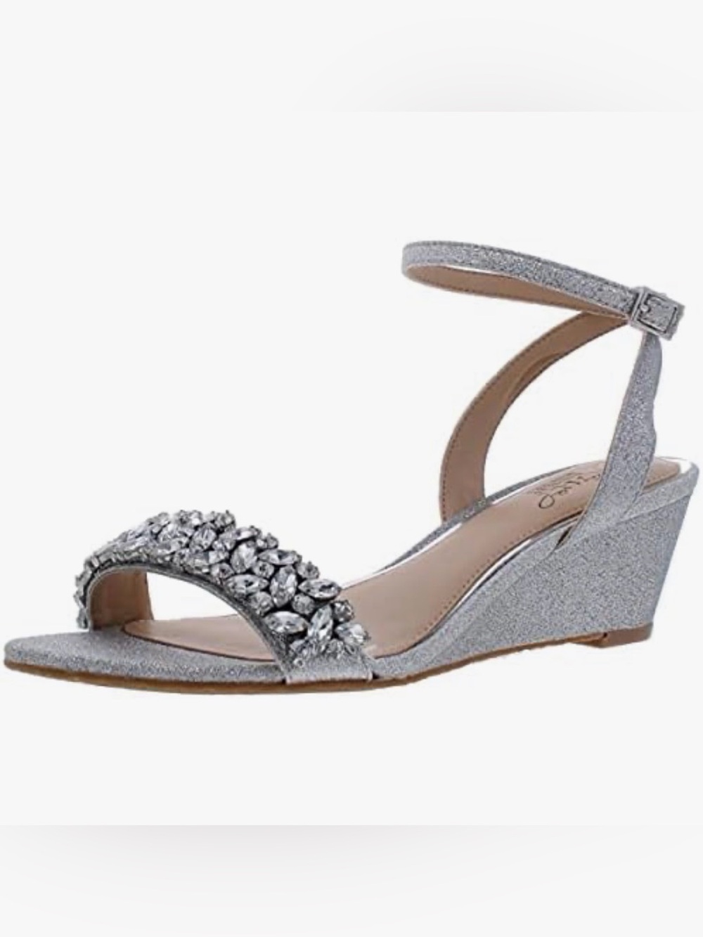 Badgley Mischka Jewel Badgley Mischka Womens Bellevue Wedge Heels Silver Sz 6.5